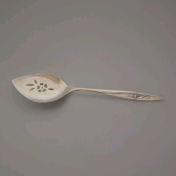 MORNING ROSE Oneida Community silverplate  Solid Pierced Pie Server - Picture 1 of 4